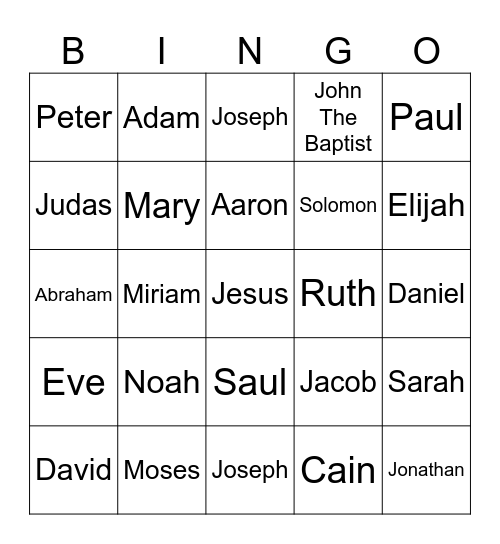 Bible BINGO Card