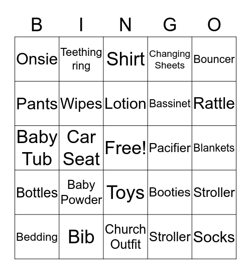 Gift BINGO Card