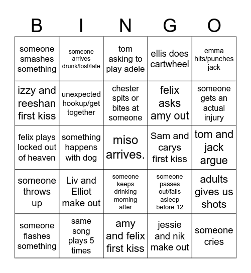 Liv's 19th Bingo Card