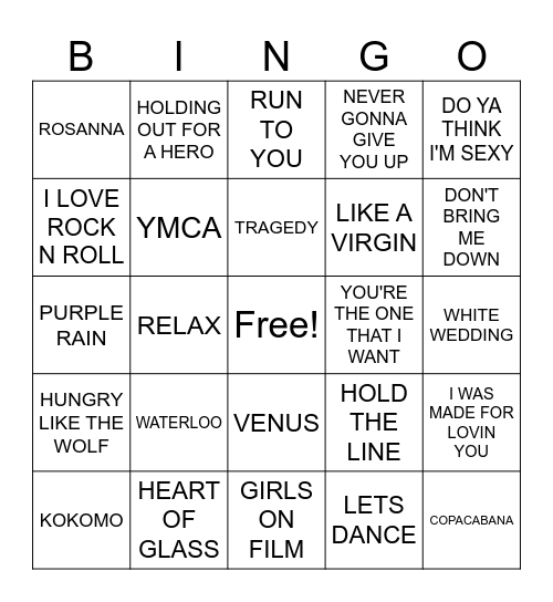 2- 70S & 80S MIX COVER ALL Bingo Card