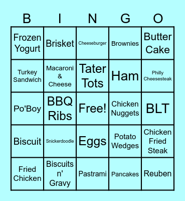 AMERICAN FOOD Bingo Card