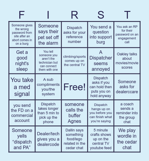 January AG Bingo! We Care... Bingo Card