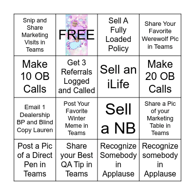 Friday Fun! Bingo Card