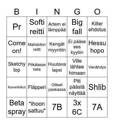 BK Vuosikokous 2023 Bingo Card