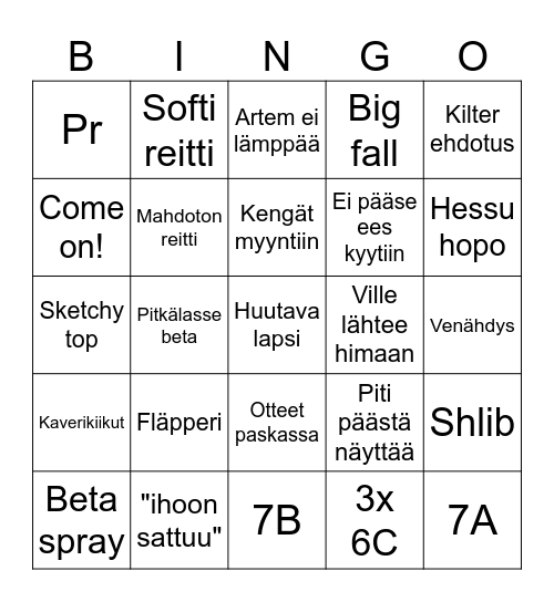 BK Vuosikokous 2023 Bingo Card