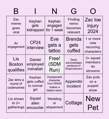 Shapovalovers 2024 Bingo Card