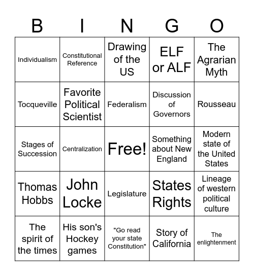 The Dr. Morris Bingo Card Bingo Card