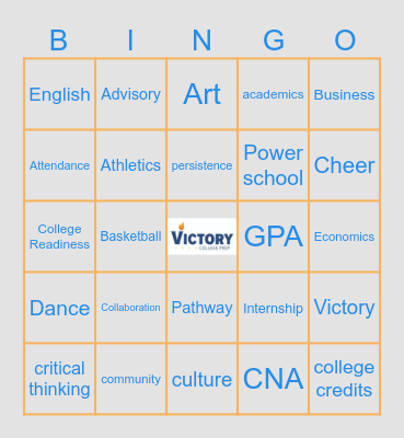 Victory College Prep Bingo Card