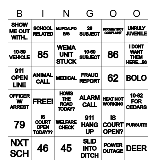 SNOW DAY BINGO Card