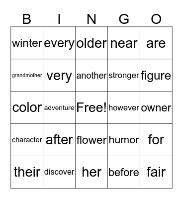 Bone: Out from Boneville Bingo Card