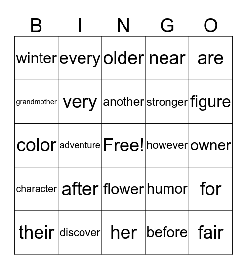 Bone: Out from Boneville Bingo Card