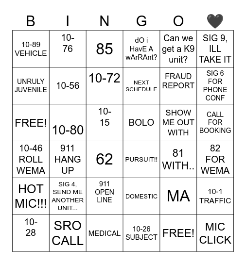 JUST ANOTHER DAY IN THE LIFE OF DISPATCH Bingo Card