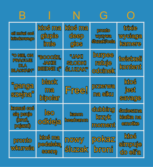 SLUGTERRA Bingo Card