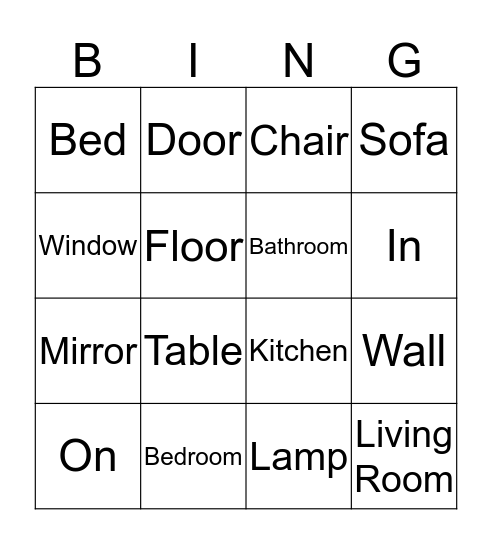 UNIT 4 Bingo Card