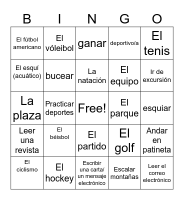 Vocabulario Unidad 4 Sp1 Bingo Card