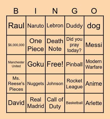 Ms. Reese's Group Bingo Card