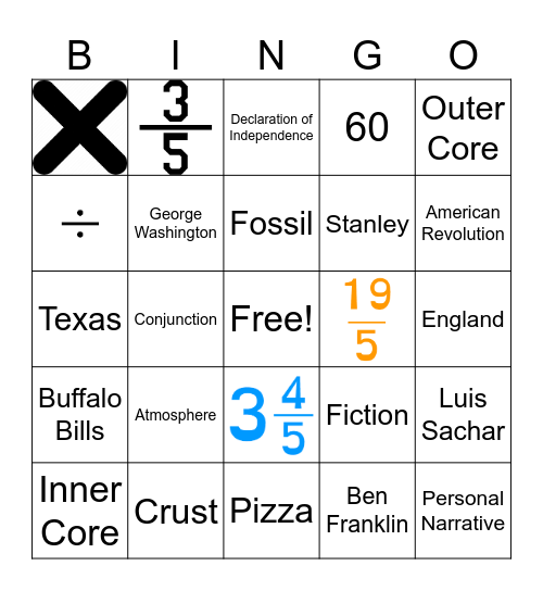 Friday Bingo Card