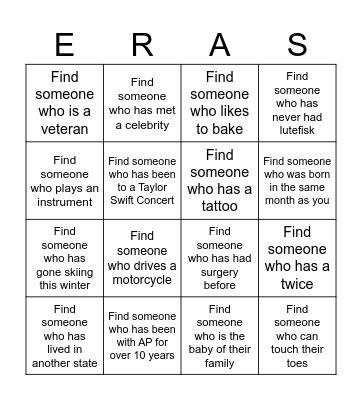 AP Eras Bingo Card
