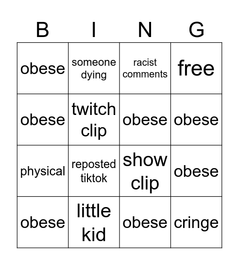 ig reels Bingo Card