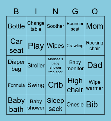 Baby Shower Bingo Card