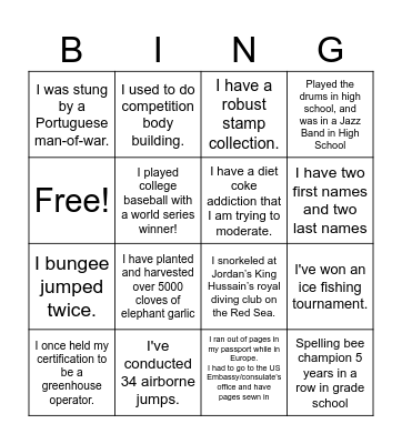 B5C Get to Know You Bingo Card