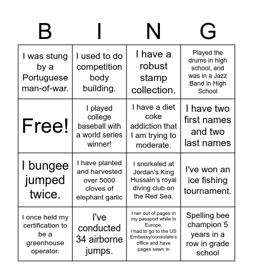 B5C Get to Know You Bingo Card