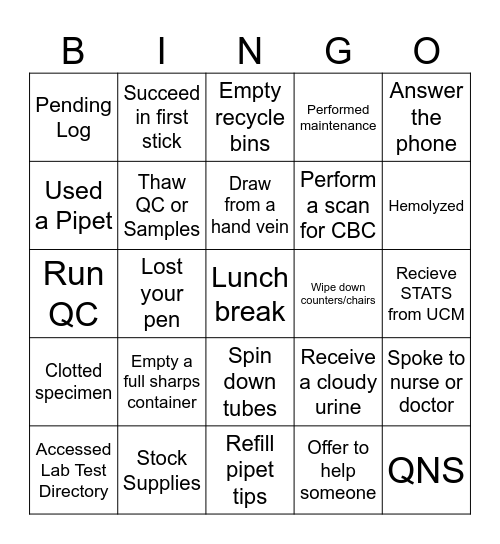 Lab Week 2024 Bingo Card