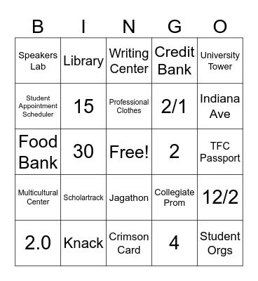 Group Session Bingo Card