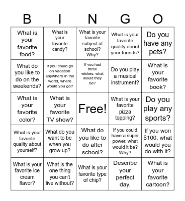 GKC Get to Know Me Bingo Card