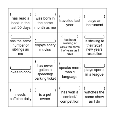 FCERT Networking Bingo Card