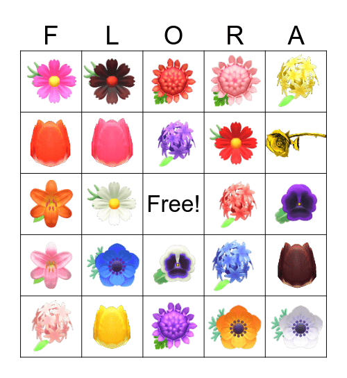 Flower Bingo Card