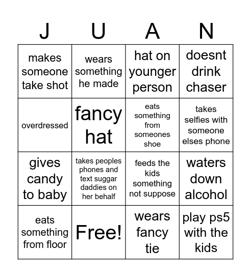 Juan Bingo Card