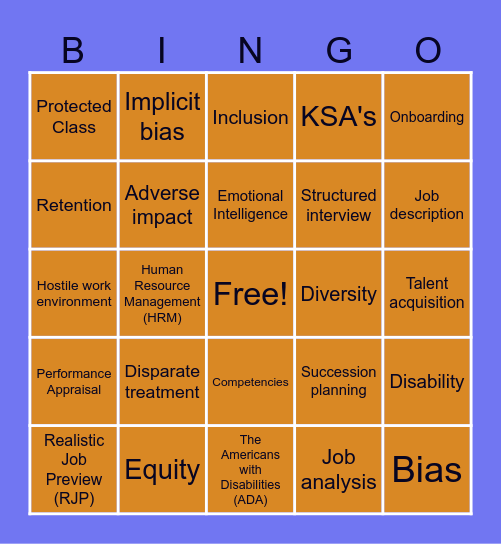 HR Bingo Card