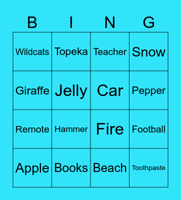 Associations Bingo Card
