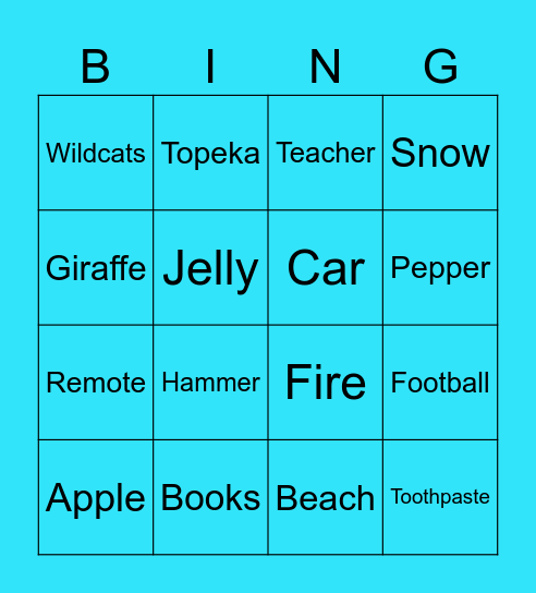 Associations Bingo Card