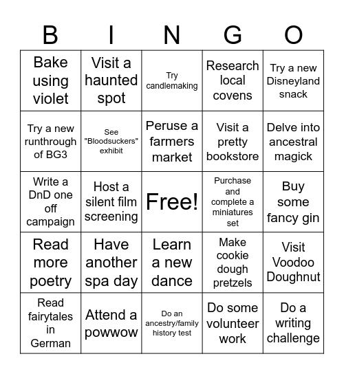 2024 Bingo Card