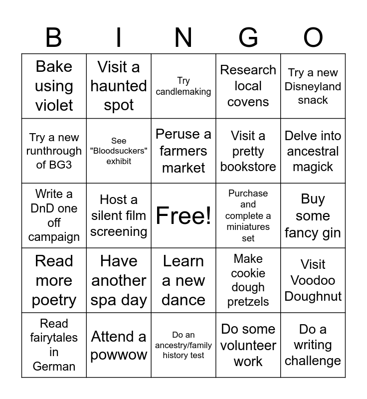 2024 Bingo Card