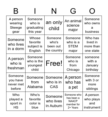 NAACP MEMBERS BINGO Card