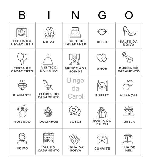 Bingo da Carol Bingo Card