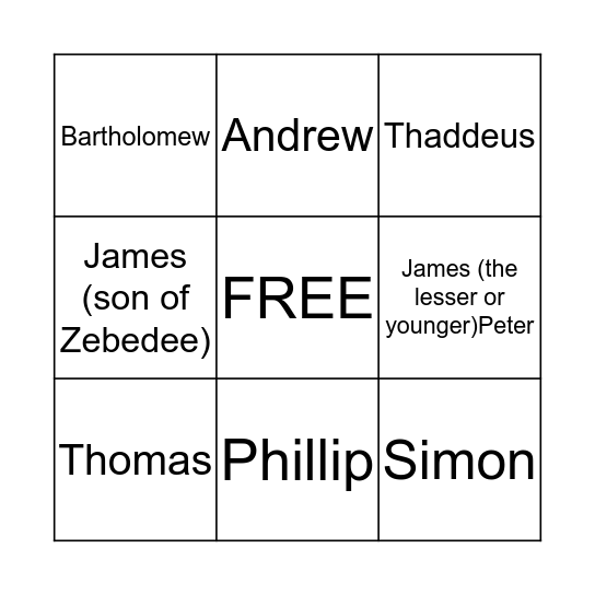 12 DISCIPLE BINGO Card