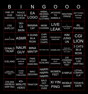 DOUYIN BINGOOOOOO Bingo Card