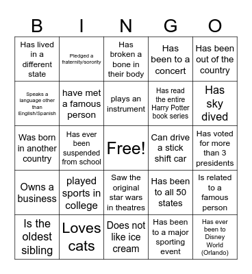 Kindness Challenge  Bingo Card