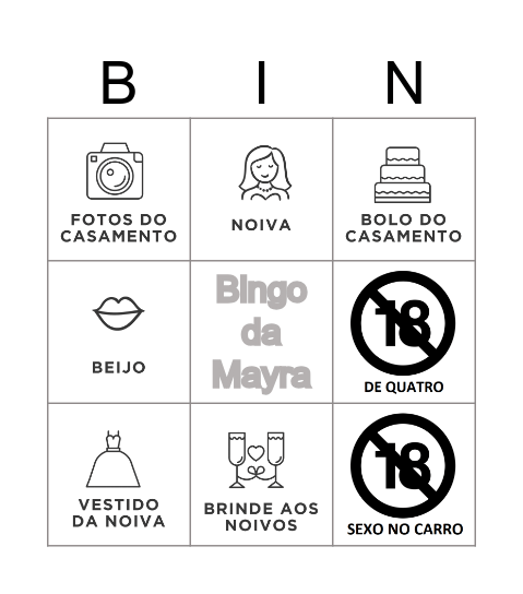 Bingo da Mayra Bingo Card