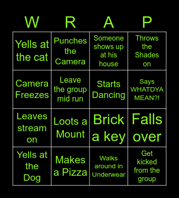 Wrapturez Bingo Card