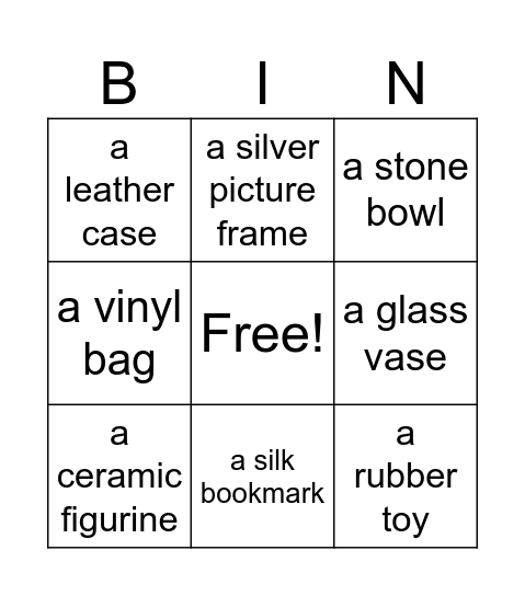 SU6 Bingo Card