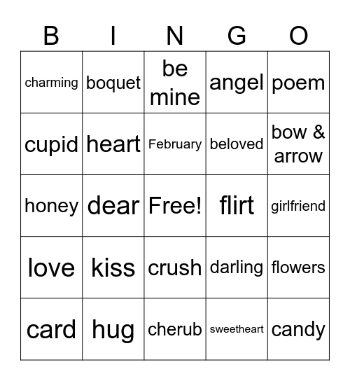 VALENTINE'S DAY Bingo Card