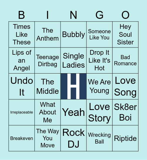 2000s Music Bingo Card