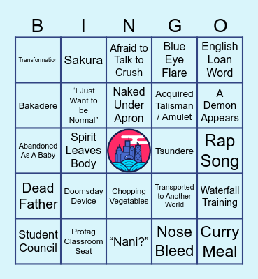 Anime Tropes Bingo Card