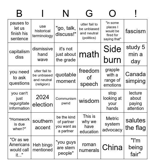 Heh Bingo Card