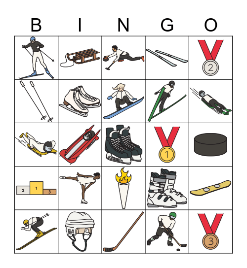 Winter Olympics Bingo Card